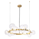 Люстра круглая подвесная с 15-ю прозрачными шарообразными плафонами из стекла Iona chandelier варинант исполнения - 2 | Loft Concept в Барнауле