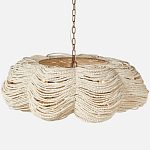 Круглая люстра волнистой формы с декором из круглых деревянных бусин White Wooden Beads Chandelier L варинант исполнения - 1 | Loft Concept в Барнауле