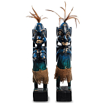 Комплект из 2-х деревянных статуэток Asmat Statuettes Dark Blue варинант исполнения - 1 | Loft Concept в Барнауле