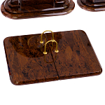 Настольный письменный набор с часами из природного камня обсидиана  Contract Extended варинант исполнения - 2 | Loft Concept в Барнауле