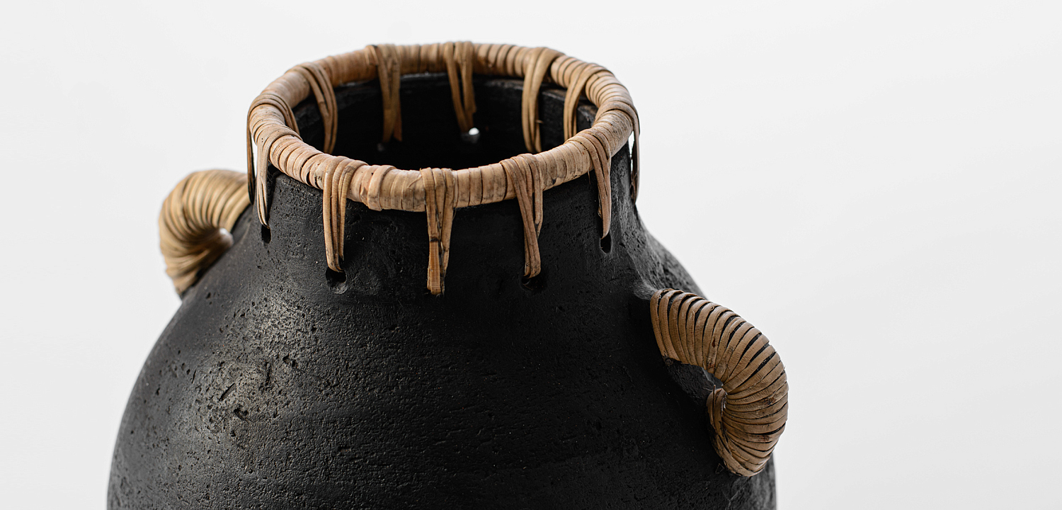 Ваза Vase Ceramic & Rattan Ваза Vase Ceramic & Rattan - Loft-Concept в Барнауле