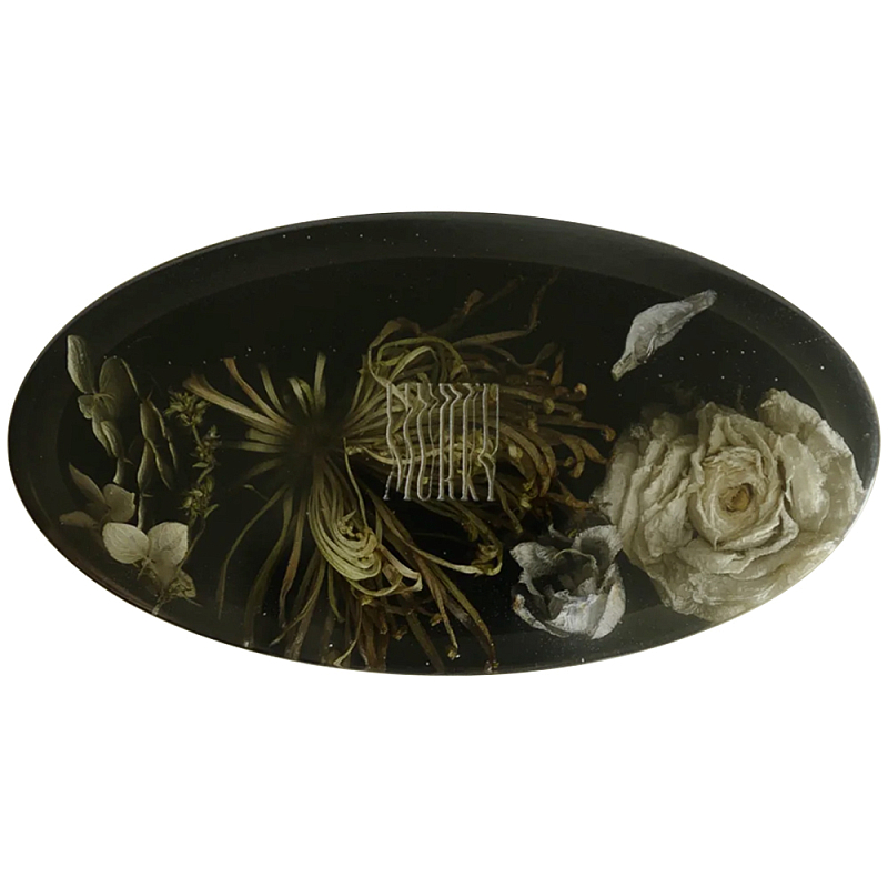 Шкатулка из эпоксидной смолы с цветами черная Epoxy Resin Oval Box Black Черный Шкатулка из эпоксидной смолы с цветами черная Epoxy Resin Oval Box Black Черный в Барнауле | Loft Concept