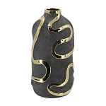 Ваза с золотыми акцентными полосами на черном матовом фоне Accent Tape варинант исполнения - 3 | Loft Concept в Барнауле