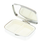 Таблетница карманная прямоугольная с 2-мя отделениями с зеркалом и накладкой из натурального камня Жадеит Silver Stone Pillboxes варинант исполнения - 3 | Loft Concept в Барнауле