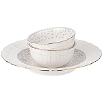 Обеденный сервиз белого цвета из фарфора на 6 персон 23 предмета Floral Charm варинант исполнения - 6 | Loft Concept в Барнауле