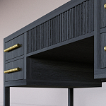 Большой Рабочий стол Primo с 5 выдвижными ящиками Черный дуб варинант исполнения - 5 | Loft Concept в Барнауле