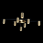 Потолочный светильник с 8-ю цилиндрическими плафонами цвета латунь TRIBES CHANDELIER варинант исполнения - 1 | Loft Concept в Барнауле