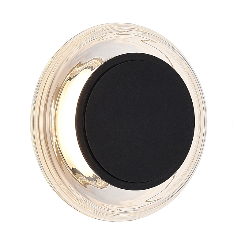 Бра круглое черный/прозрачный Plumpness LED 7 Черный Прозрачное Стекло в Барнауле | Loft Concept 