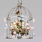 Люстра в виде клетки с цветами Flower Cell варинант исполнения - 1 | Loft Concept в Барнауле