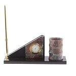 Настольный письменный набор из яшмы с часами Manager Organizer варинант исполнения - 1 | Loft Concept в Барнауле