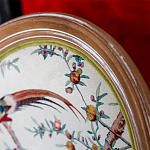 Стул из массива бука бежевый с изображением птиц и цветов Beige Green Chinoiserie Peach Garden Chair варинант исполнения - 3 | Loft Concept в Барнауле