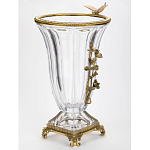 Ваза из прозрачного стекла с бронзовой вставкой в виде цветущей ветви Eden Garden porcelain and bronze варинант исполнения - 2 | Loft Concept в Барнауле