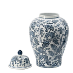 Ваза с крышкой и бело-синим цветочным узором Blue & White Ornament  варинант исполнения - 1 | Loft Concept в Барнауле