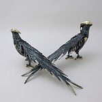 Статуэтка бронзовая пара Фазаны синие Bronze Birds варинант исполнения - 3 | Loft Concept в Барнауле