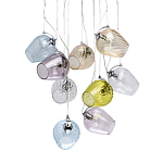 Люстра каскадная с 9-ю разноцветными стеклянными плафонами Kaleido варинант исполнения - 1 | Loft Concept в Барнауле