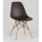 Пластиковый стул на ножках из массива бука Eames Brown варинант исполнения - 1 | Loft Concept в Барнауле