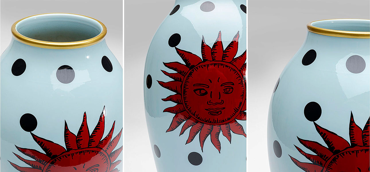 Ваза белая орнамент солнце Red Sun Ваза белая орнамент солнце Red Sun - Loft-Concept в Барнауле