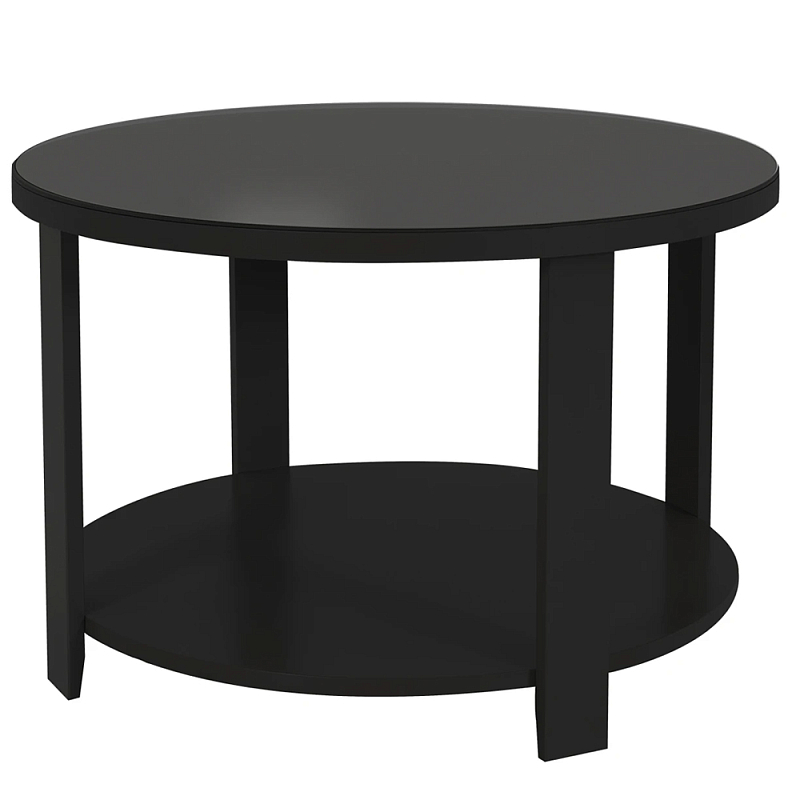 Круглый журнальный стол Jazz Black Черный Прозрачное Стекло в Барнауле | Loft Concept 