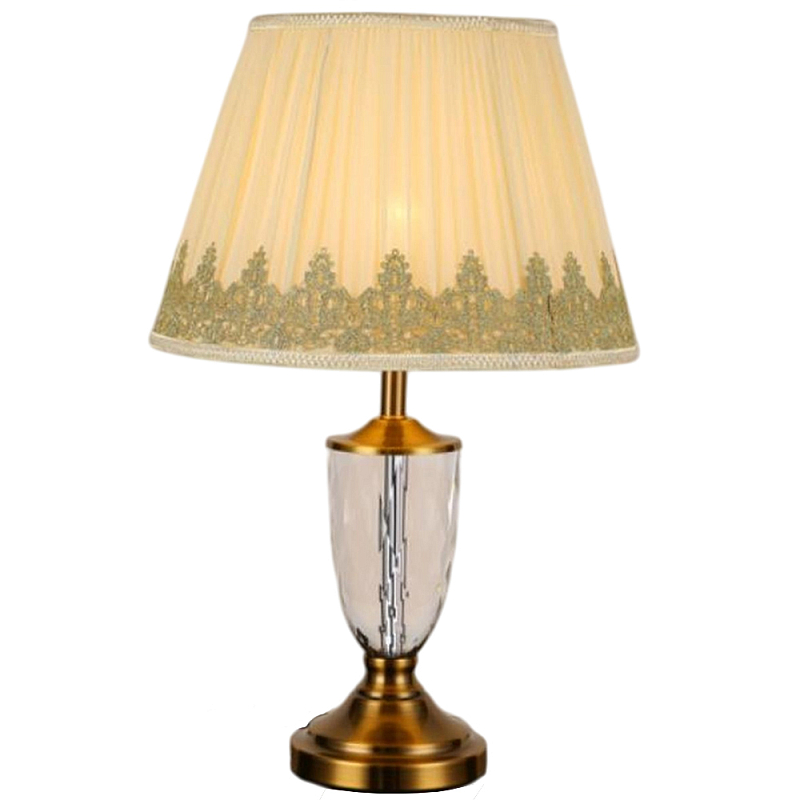 Настольная лампа с бронзовым основанием и бежевым тканевым абажуром Endorphy Бронза Бежевый в Барнауле | Loft Concept 