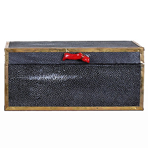 Шкатулка из ската Black Caviar Red Coral