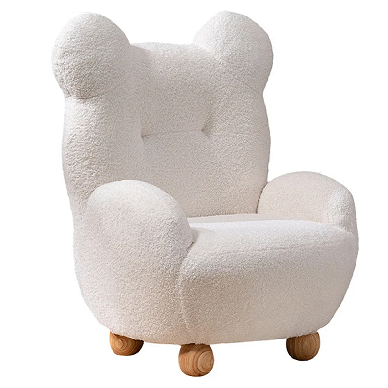 Кресло мягкое для детской Мишка Velvet Armchair Bear Белый Древесина Кресло мягкое для детской Мишка Velvet Armchair Bear Белый Древесина в Барнауле | Loft Concept