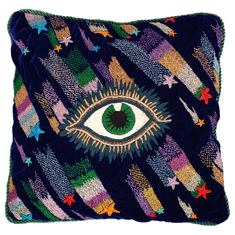 Декоративная подушка с вышивкой стиль Gucci Eye Cushion Фиолетовый Мульти Декоративная подушка с вышивкой стиль Gucci Eye Cushion Фиолетовый Мульти в Барнауле | Loft Concept