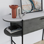 Консоль напольная серая с выдвижным ящиком и 2-мя полками с белой столешницей OTIS CONSOLE RETRO GRAY варинант исполнения - 4 | Loft Concept в Барнауле