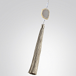 Торшер с шарообразным плафоном из белого стекла с подвеской из камня и длинной кисточкой Agatelle варинант исполнения - 6 | Loft Concept в Барнауле