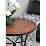 Столик приставной с круглой столешницей на металлическом черном основании Scenical Table варинант исполнения - 3 | Loft Concept в Барнауле