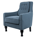 Кресло с мягкой обивкой из льна на 4-х ножках из массива березы Scarlett Armchair blue варинант исполнения - 2 | Loft Concept в Барнауле