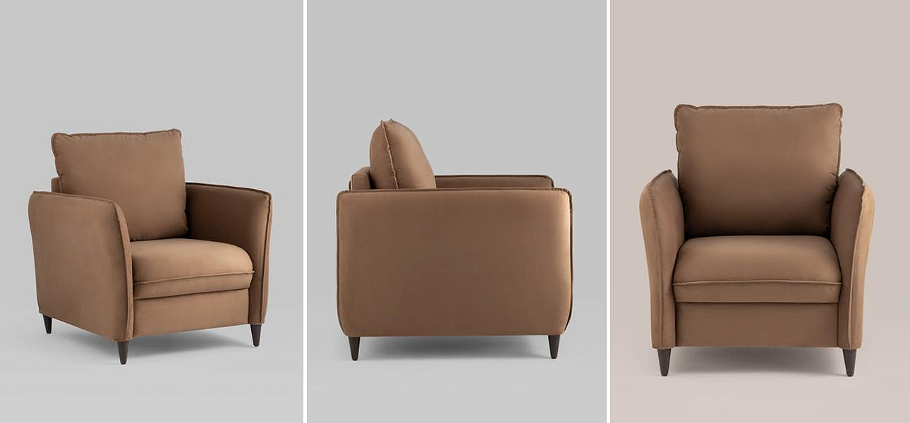 Кресло Bente Mini велюр цвет капучино Кресло Bente Mini велюр цвет капучино - Loft-Concept в Барнауле