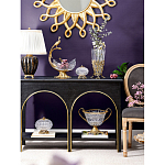 Чаша из прозрачного стекла на бронзовой подставке в виде павлина с рельефным хвостом Eden Garden варинант исполнения - 6 | Loft Concept в Барнауле