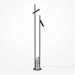 Напольный торшер светодионый черный Lumen Duo варинант исполнения - 1 | Loft Concept в Барнауле