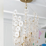 Подвесной светильник декорированный цветами из стекла Lightness of Flowers варинант исполнения - 6 | Loft Concept в Барнауле