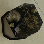 Шкатулка из эпоксидной смолы с цветами черная Epoxy Resin Square Box Black варинант исполнения - 4 | Loft Concept в Барнауле