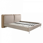 Кровать двуспальная серая с изголовьем из экокожи и ткани Modern Look варинант исполнения - 4 | Loft Concept в Барнауле