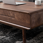 Кофейный стол из массива дерева с выдвижными ящиками Coffee Walnut Table варинант исполнения - 6 | Loft Concept в Барнауле