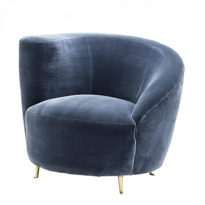 Кресло Eichholtz Chair Khan Синий Латунь Кресло Eichholtz Chair Khan Синий Латунь в Барнауле | Loft Concept