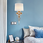 Бра с цветочным основанием и тканевым абажуром Tugella Flower Lamp варинант исполнения - 4 | Loft Concept в Барнауле