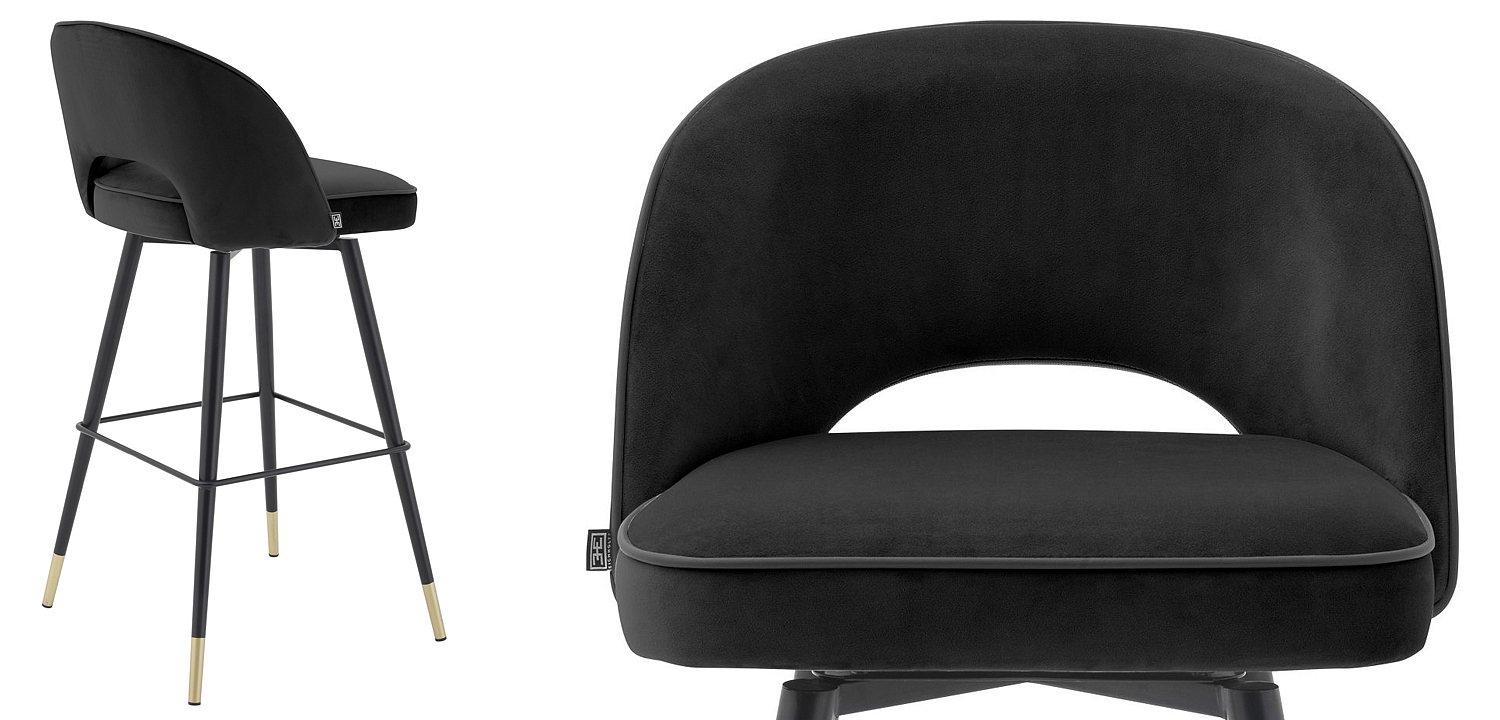 Комплект барных стульев Eichholtz Bar Stool Cliff set of 2 black Комплект барных стульев Eichholtz Bar Stool Cliff set of 2 black - Loft-Concept в Барнауле