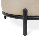 Банкетка круглая бежевый велюр на 4-х металлических ножках черного цвета SANJAY варинант исполнения - 2 | Loft Concept в Барнауле