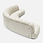 Диван Limoges полукруглой формы с обивкой букле молочного цвета варинант исполнения - 1 | Loft Concept в Барнауле