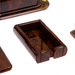 Настольный письменный набор с часами из природного камня обсидиана  Contract Extended варинант исполнения - 5 | Loft Concept в Барнауле