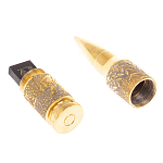 Флеш-карта USB 2.0 на 32 гб в виде пули с гравировкой природы в подарочной коробке Metal Flash Drive варинант исполнения - 2 | Loft Concept в Барнауле