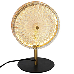 Настольная лампа с плафоном из рельефного стекла Peony Glass Bronze  варинант исполнения - 2 | Loft Concept в Барнауле