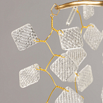 Люстра подвесная золотого цвета с декоративными ветвями и прозрачными рельефными подвесками FAIRYTREE Light варинант исполнения - 10 | Loft Concept в Барнауле