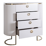 Комод белый овальный с мраморной столешницей Thoroughbass варинант исполнения - 2 | Loft Concept в Барнауле