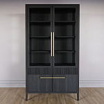 Витрина Primo со стеклянными фасадами и буфетом шпон Черный дуб варинант исполнения - 2 | Loft Concept в Барнауле