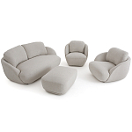 Полукруглое кресло из обивки меланж Halle Melange Armchair варинант исполнения - 9 | Loft Concept в Барнауле