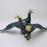 Статуэтка бронзовая пара Павлины синие Bronze Birds варинант исполнения - 1 | Loft Concept в Барнауле